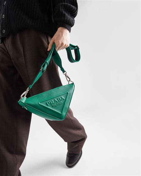 prada triangle bag.